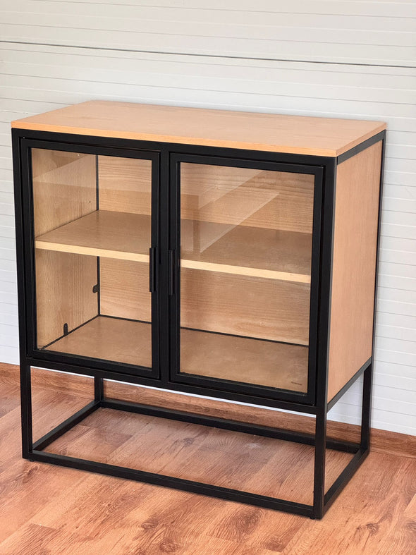 Comoda cu vitrina GMK cu aspect industrial 80 cm lățime - LunaHome.ro