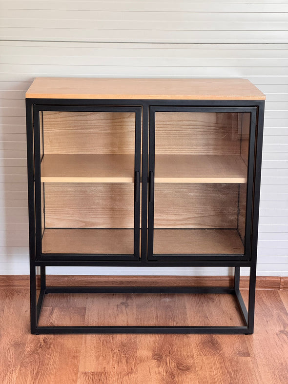 Comoda cu vitrina GMK cu aspect industrial 80 cm lățime - LunaHome.ro