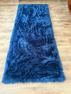 Covor de blana eco Valeria, foarte moale si pufos albastru 90x250 cm - LunaHome.ro