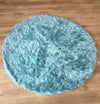 Covor de blană »Valeria« rotund foarte moale si pufos, bleu 160 cm - LunaHome.ro