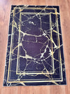 Covor elegant „Black marble” subtire negru cu auriu 79x118 cm