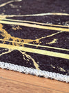 Covor elegant „Black marble” subtire negru cu auriu 79x118 cm