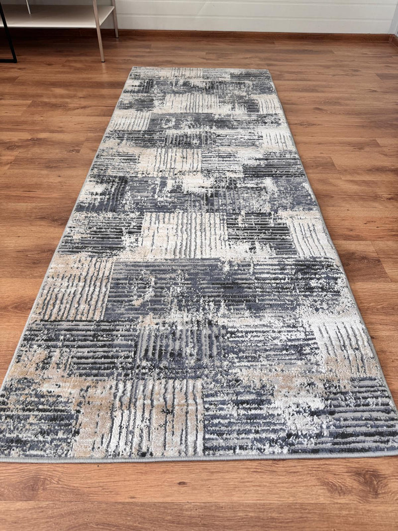 Covor traversă Talvi cu design modern, model 3D 90x250 cm - LunaHome.ro