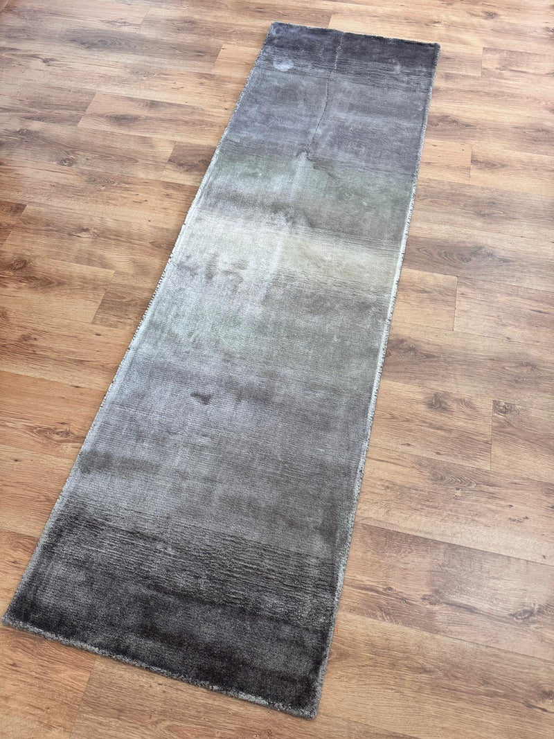 Covor traversa »Katalin« din viscoza cu aspect matasos gri 67x230 cm - LunaHome.ro