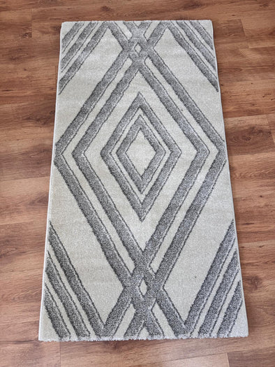 Covor Andas pufos crem cu gri 80x150 cm