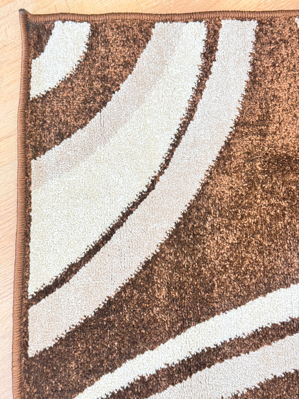 Covor traversa Cappuccino cu model modern maro 60x110 cm - LunaHome.ro