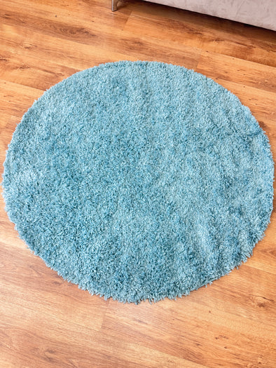 Covor rotund »My Shaggy« foarte pufos albastru 120 cm diametru - LunaHome.ro