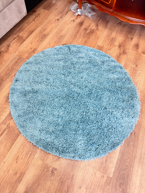 Covor rotund »My Shaggy« foarte pufos albastru 120 cm diametru - LunaHome.ro