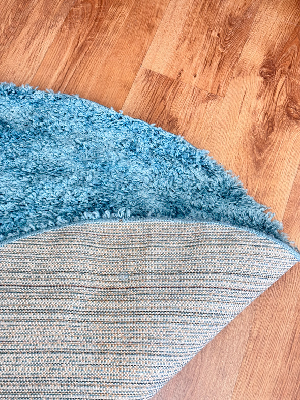 Covor rotund »My Shaggy« foarte pufos albastru 120 cm diametru - LunaHome.ro