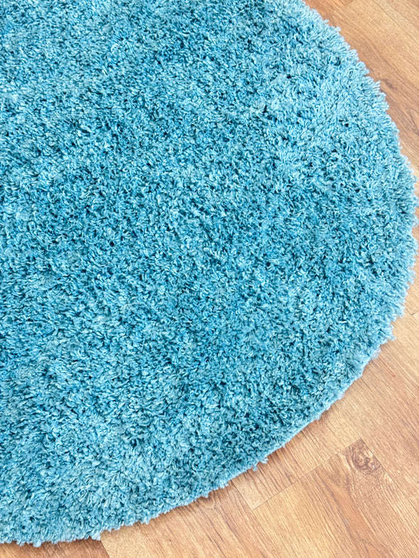 Covor rotund »My Shaggy« foarte pufos albastru 120 cm diametru - LunaHome.ro
