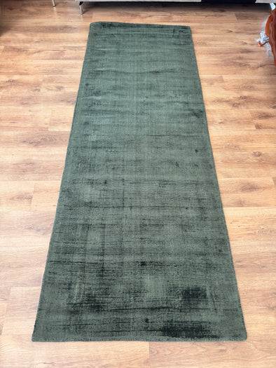 Covor traversa Soley din viscoza, verde lucios 90x250 cm - LunaHome.ro