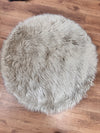 Covor de blană »Valeria« rotund foarte moale si pufos bej 90 cm - LunaHome.ro