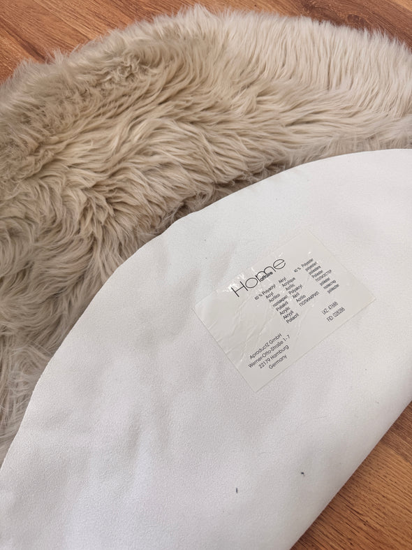 Covor de blană »Valeria« rotund foarte moale si pufos bej 90 cm - LunaHome.ro
