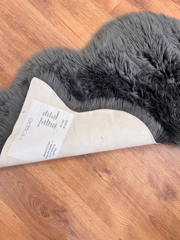 Covor de blana sintetica Valeria, foarte moale si pufos gri 60x90 cm - LunaHome.ro