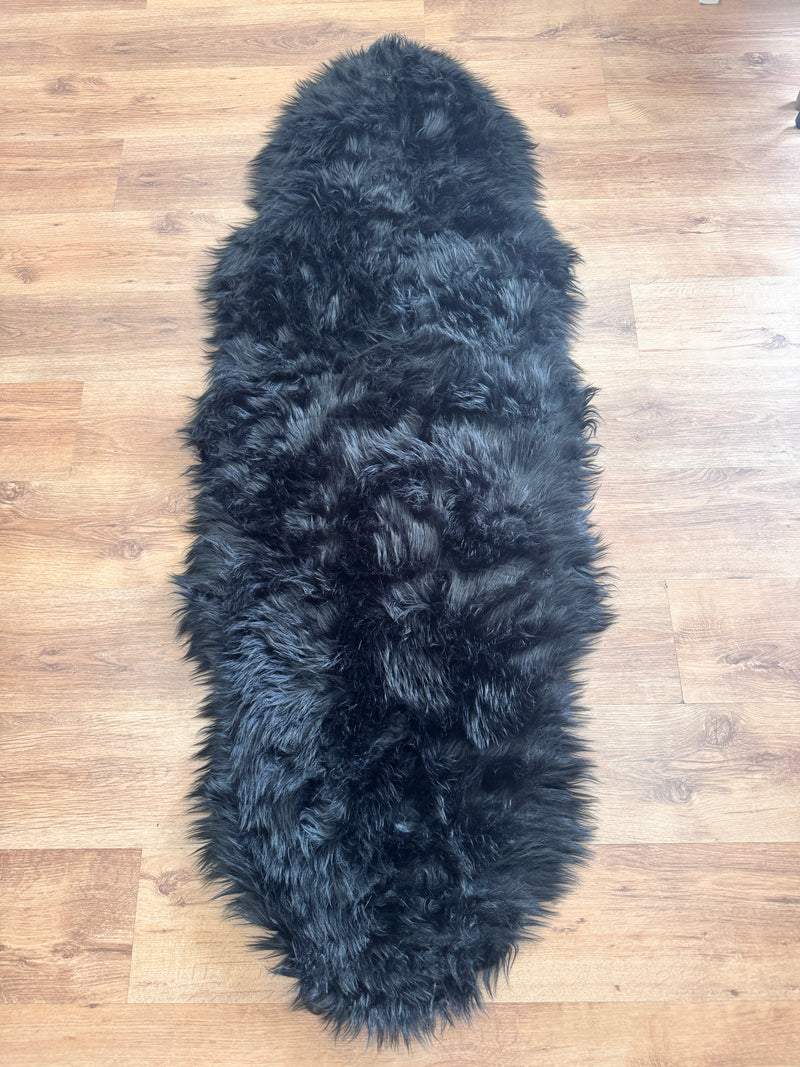 Blăniță sintetică Triana foarte moale si pufoasa neagră 65x180 cm - LunaHome.ro