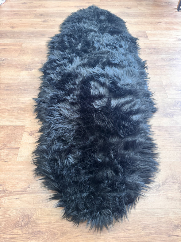 Blăniță sintetică Triana foarte moale si pufoasa neagră 65x180 cm - LunaHome.ro