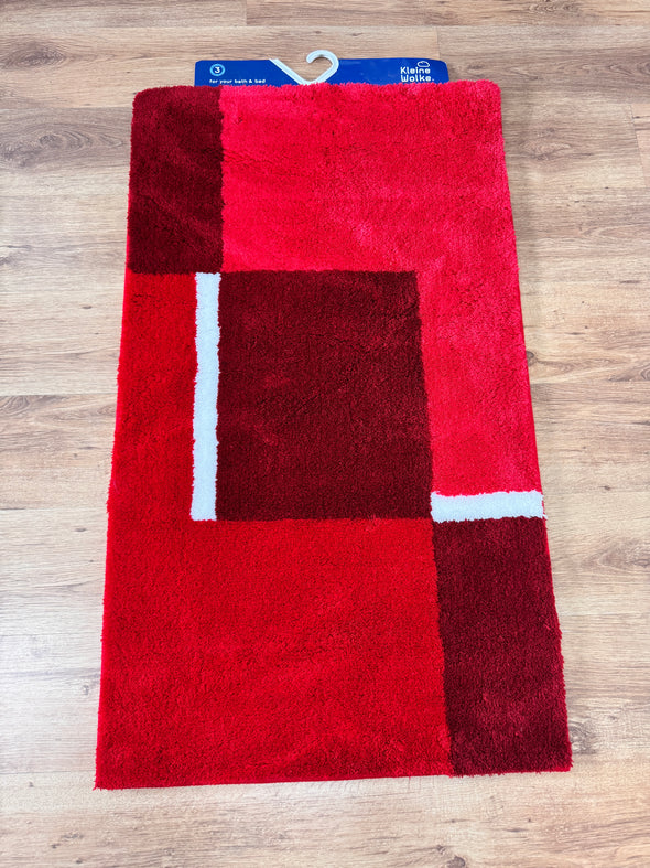 Covor de baie Linea cu nuante de roșu foarte moale lavabil 70x120 cm