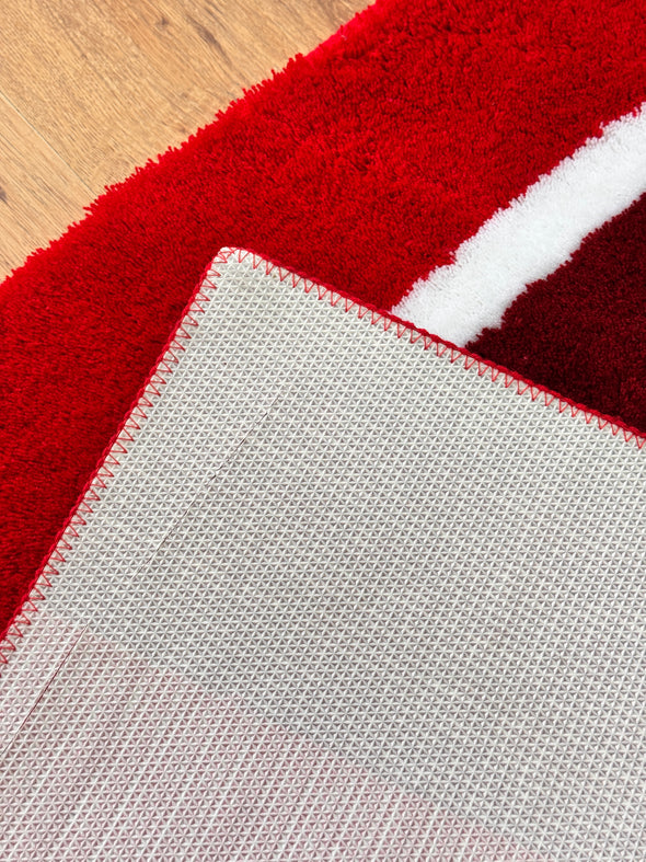 Covor de baie Linea cu nuante de roșu foarte moale lavabil 70x120 cm