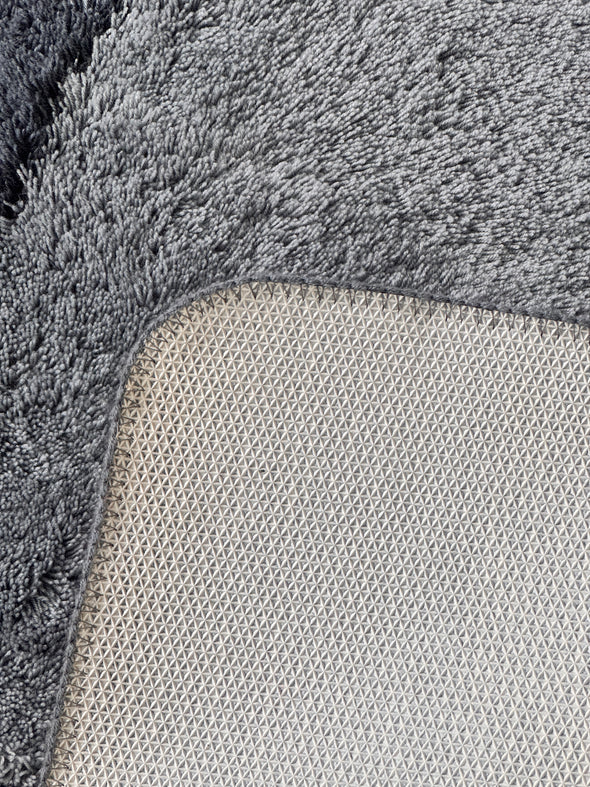 Covor de baie cu nuante de gri, foarte moale, lavabil 70x120 cm