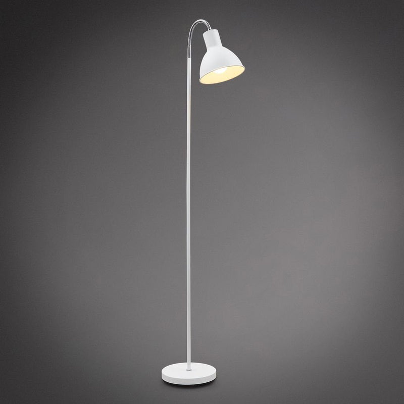 Lampadar BK Licht cu aspect retro alb cu abajur reglabil 145 cm