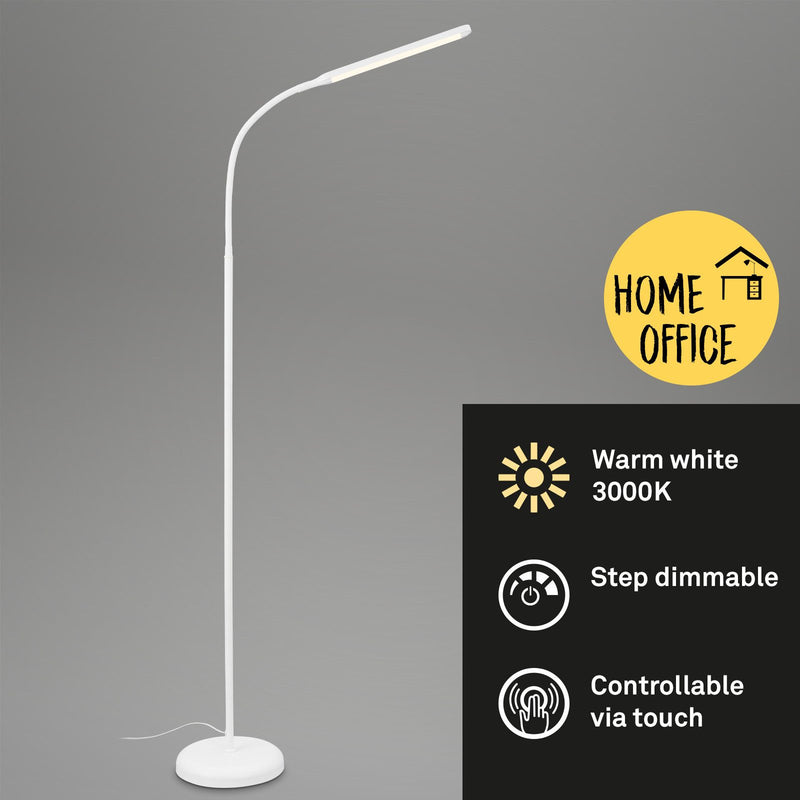 Lampadar LED Briloner alb minimalist reglabil 126 cm