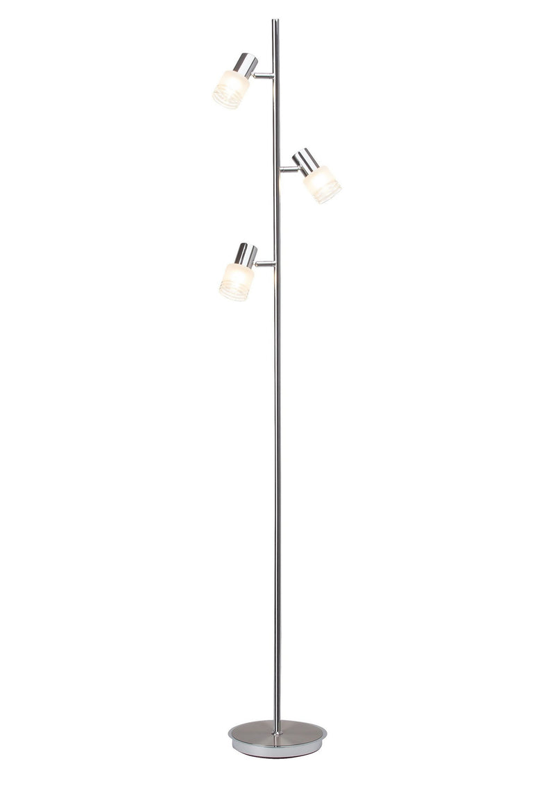 Lampadar LED Lea cu 3 abajururi reglabile picior cromat - LunaHome.ro