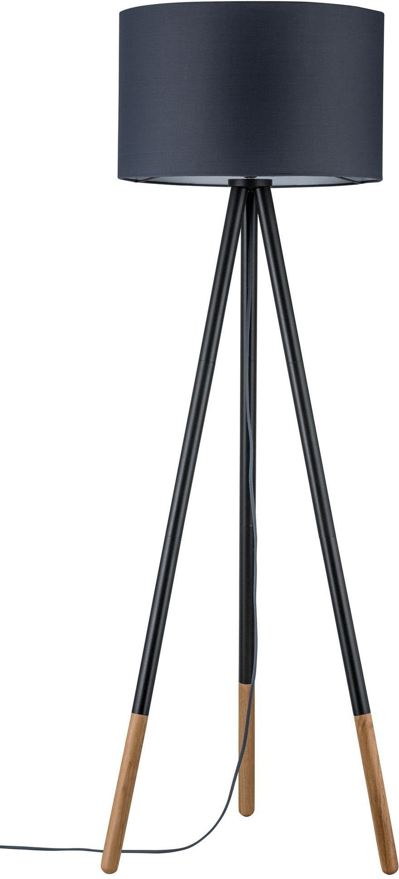Lampadar Rurik tip trepied cu abajur textil negru 153 cm - LunaHome.ro