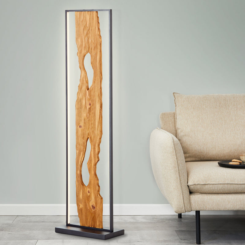 Lampadar cu LED Chaumont din lemn si metal 120 cm înălțime - LunaHome.ro