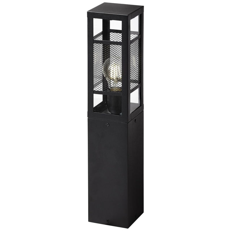 Lampadar stâlp de exterior Getta din metal negru 50 cm inaltime - LunaHome.ro