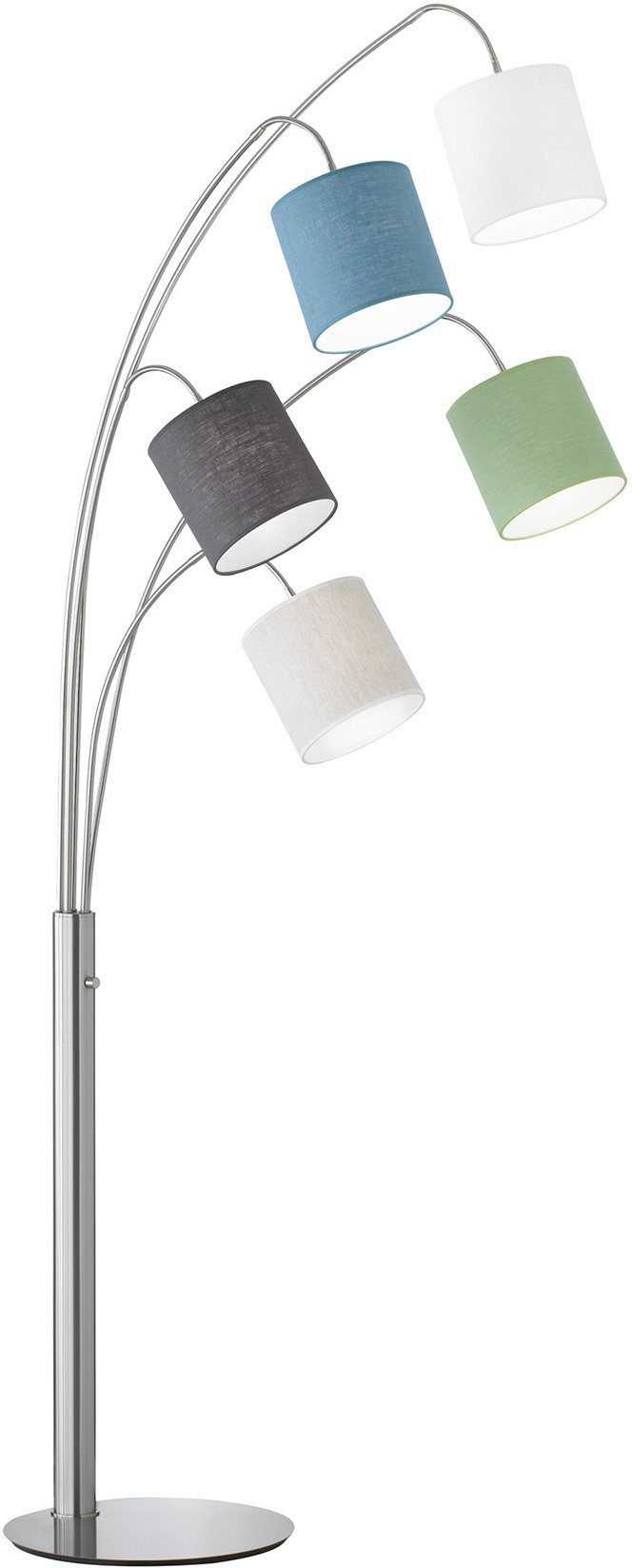 Lampa de podea FISCHER & HONSEL Annecy cu 5 abajururi colorate - LunaHome.ro