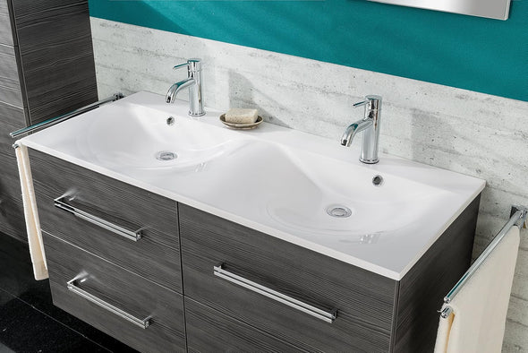 Lavoar dublu Fackelman din ceramica alba 120 cm - LunaHome.ro