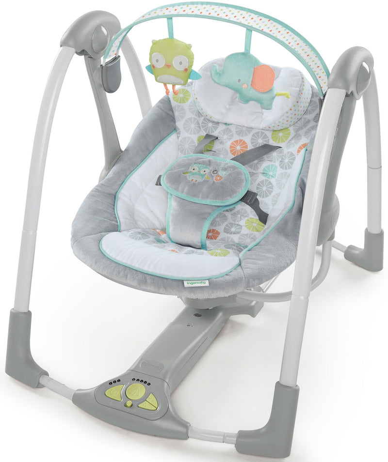 Leagan electric pentru bebelusi Swing'n Go, Hugs & Hoots - LunaHome.ro