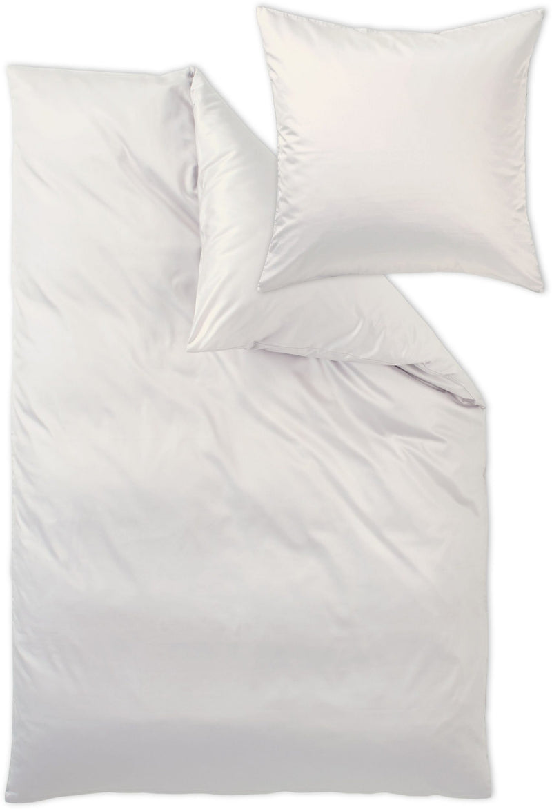 Lenjerie de pat Uni-Mako-Satin din 2 piese pentru o persoana, alb - LunaHome.ro