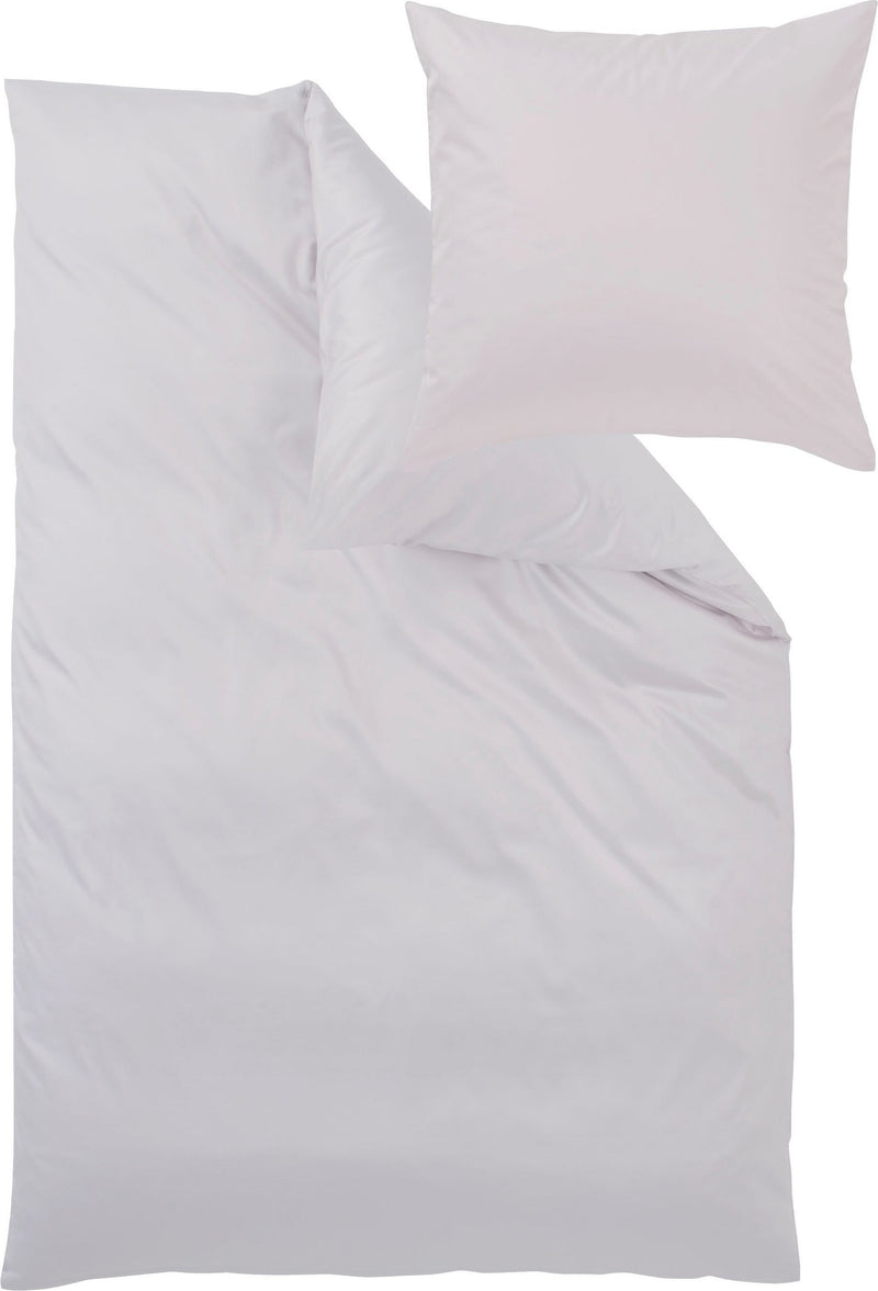 Lenjerie de pat Uni-Mako-Satin din 2 piese pentru o persoana, gri deschis - LunaHome.ro