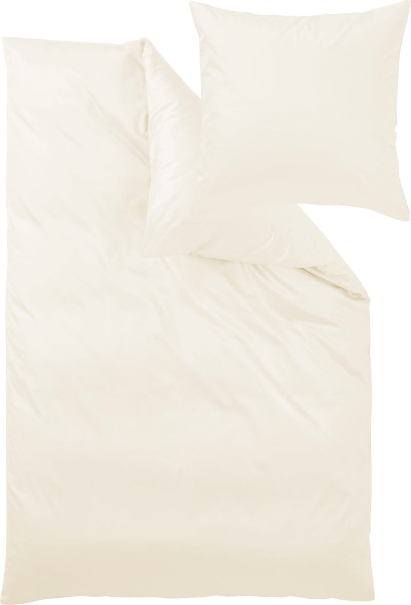 Lenjerie de pat Uni-Mako-Satin din 2 piese pentru o persoana, sampanie - LunaHome.ro