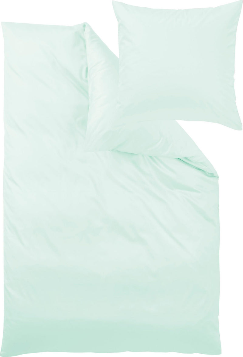 Lenjerie de pat Uni-Mako-Satin din 2 piese pentru o persoana, verde jad - LunaHome.ro