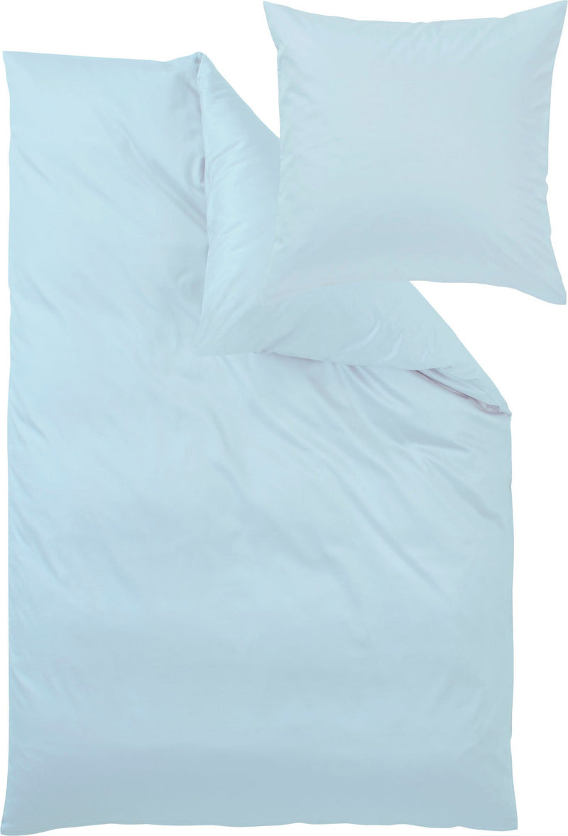Lenjerie de pat Uni-Mako-Satin din 2 piese pentru o persoana azur - LunaHome.ro