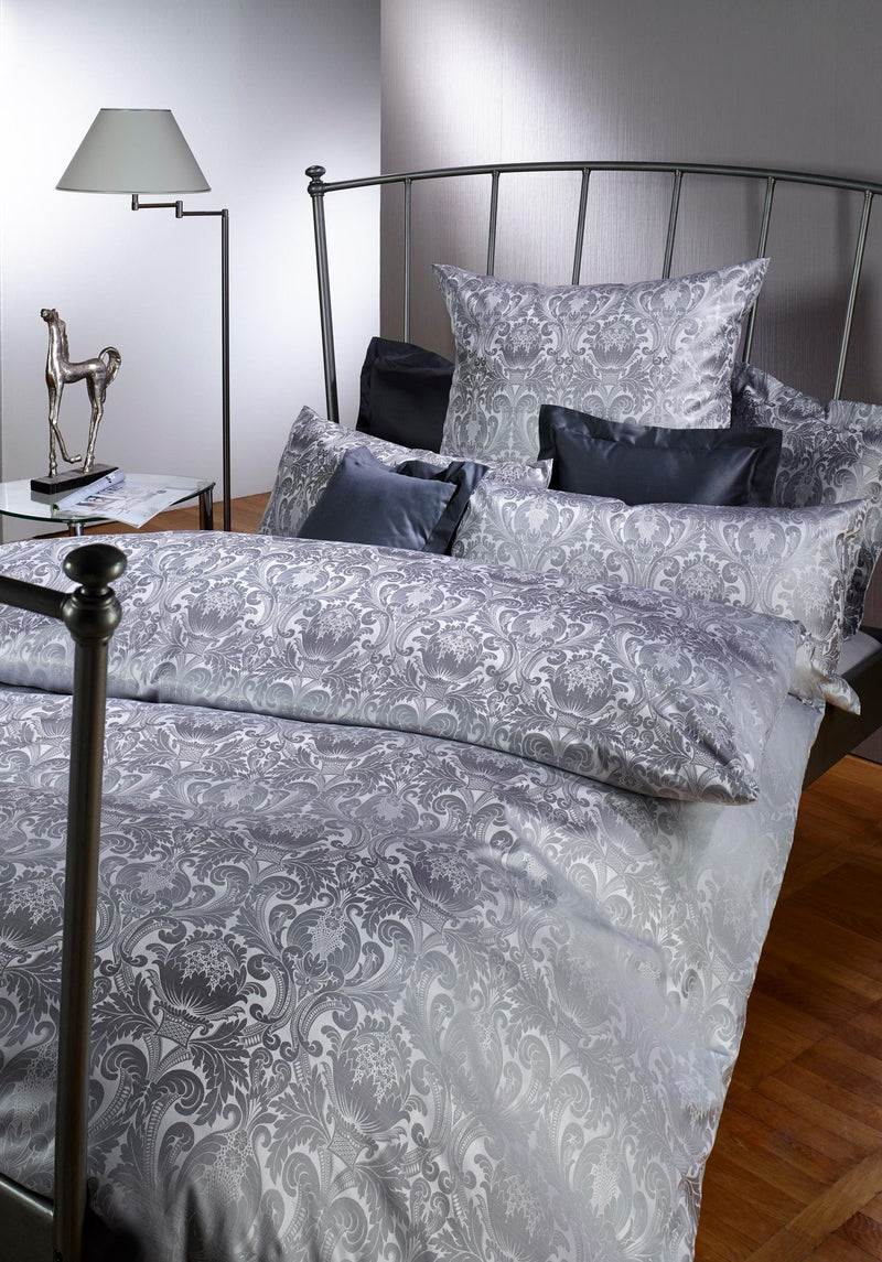 Lenjerie de pat, 2 piese Florence din satin Mako gri perlat - LunaHome.ro