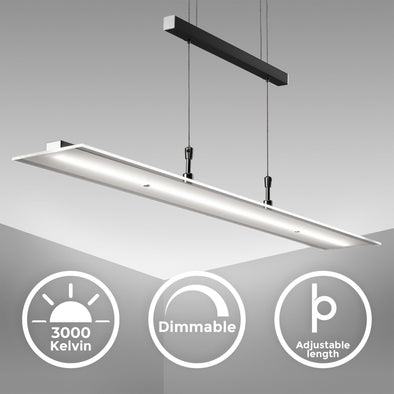 Lustra BKLight din sticla dimabila, reglabila pe inaltime 85 cm lățime - LunaHome.ro