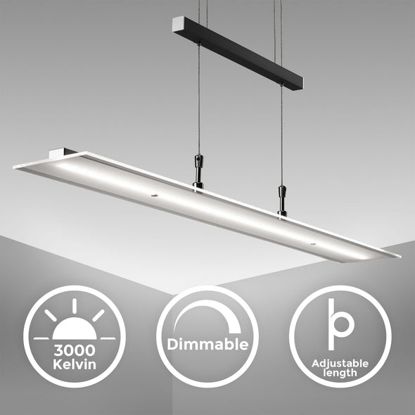 Lustra BKLight din sticla dimabila, reglabila pe inaltime 85 cm lățime - LunaHome.ro