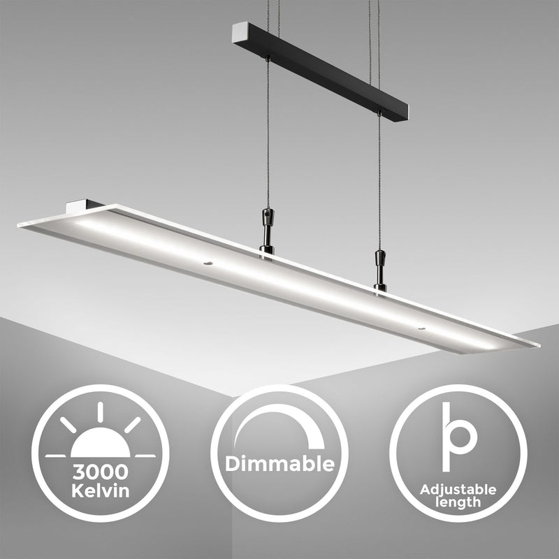 Lustra BKLight din sticla dimabila, reglabila pe inaltime 85 cm lățime - LunaHome.ro