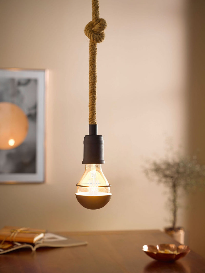 Lustra pendul EGLO RAMPSIDE din metal si funie - LunaHome.ro