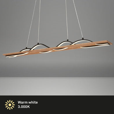 Lustra moderna LED Briloner cu lemn 98 cm - LunaHome.ro
