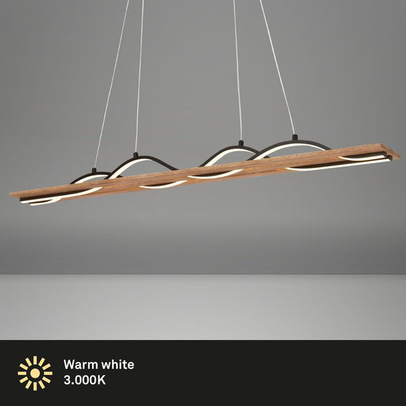 Lustra moderna LED Briloner cu lemn 98 cm - LunaHome.ro