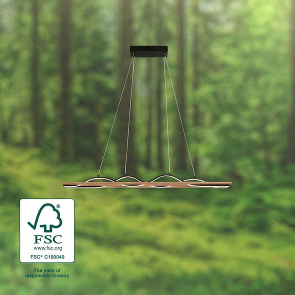 Lustra moderna LED Briloner cu lemn 98 cm - LunaHome.ro