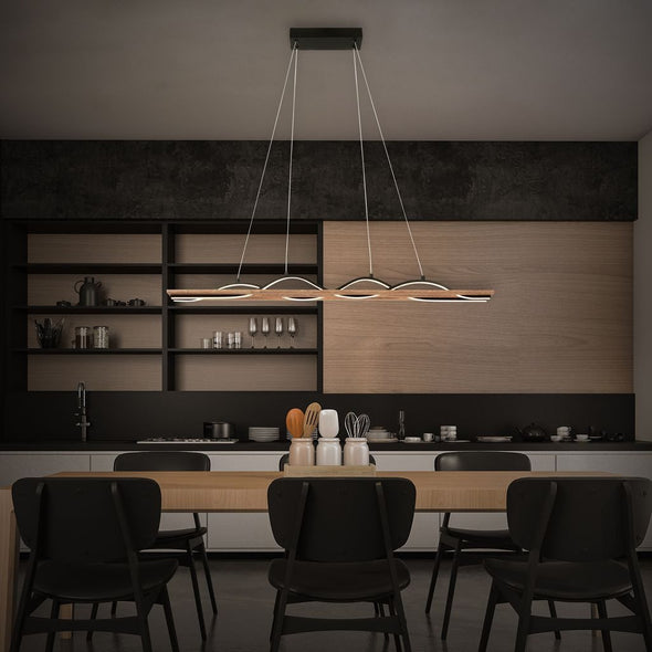 Lustra moderna LED Briloner cu lemn 98 cm - LunaHome.ro