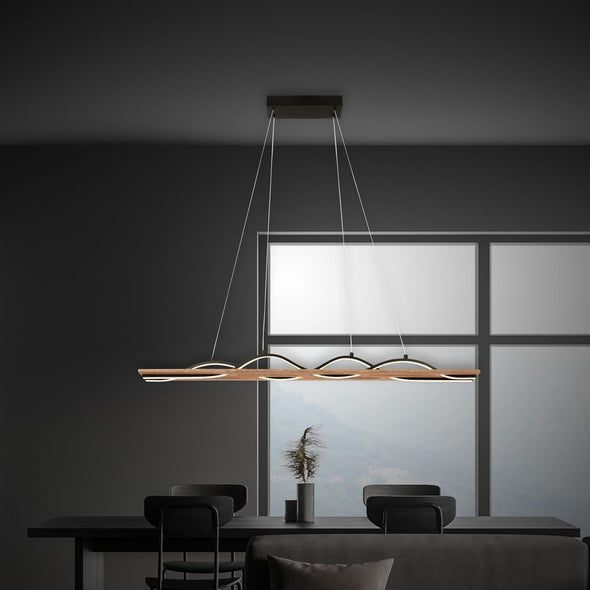 Lustra moderna LED Briloner cu lemn 98 cm - LunaHome.ro