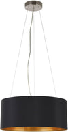 Lustra pandant Maserlo Eglo cu abajur textil negru 53 cm diametru - LunaHome.ro