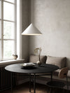 Lustra pendul Nono cu abajur metalic alb 49 cm diametru - LunaHome.ro