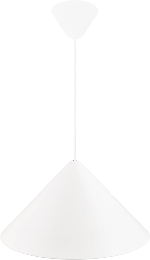 Lustra pendul Nono cu abajur metalic alb 49 cm diametru - LunaHome.ro